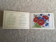 C1930s ERA KENSITAS FLOWERS POPPY-CORNFLOWER LARGE SILK ADV BACK CIGARETTE CARD