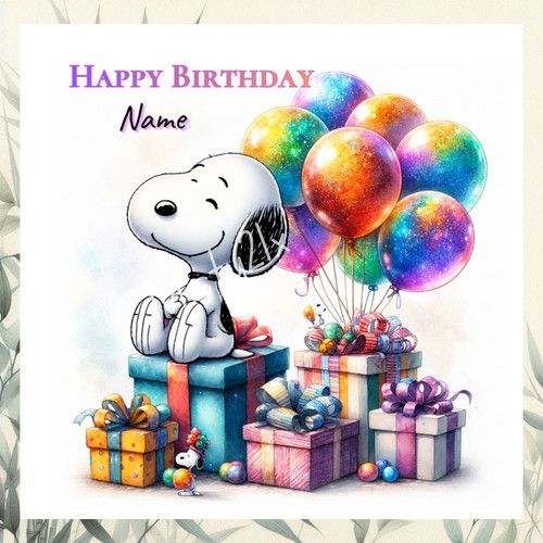 Personalised snoopy greeting - personalised,