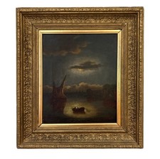 Victorian Moonlit Harbour Oil