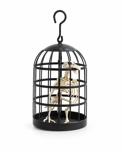 Black metal bird - black, cage