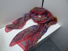 Ladies Unbranded pink pretty patterned 100% silk scarf