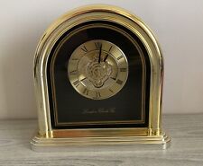 London Clock Co. Skeleton Style Mantle Gold Clock Polished Quartz Battery 7”
