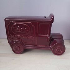 maroon wade delivery van, moneybox, by wade ceramics, excellent condition