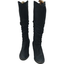 Steve Madden Black Suede Knee High Boots Size 6 Used