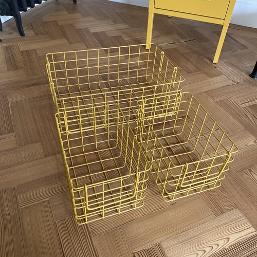 Mustard locker storage baskets - mustard,