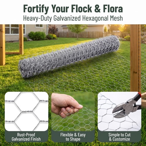 Chicken wire rabbit mesh 50m - chicken,