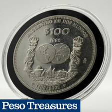 1991 Mexico 100 Pesos Silver