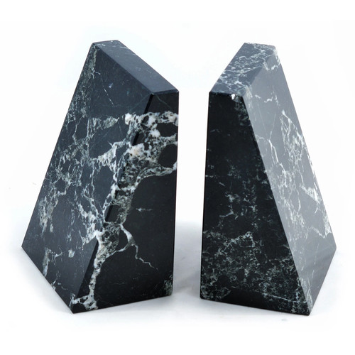 Onyx marble wedge bookends - wedge,