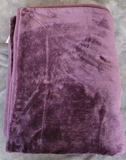 Chartwell Luxury Plain Purple Velvet 2 Sided Throw Size 200cms X 150cms approx