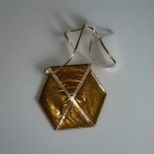 CHARLES JOURDAN VINTAGE 80s GOLD & BRONZE  METALLIC HAND BAG, CROSS BODY