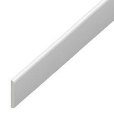45mm PVC Architrave Plastic Skirting Board Window Edging Trim 1.25m Flat Strip