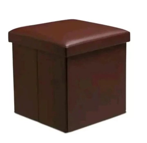 Faux leather folding - leather, ottoman