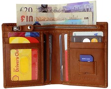 Real Tan Leather Bifold Wallet
