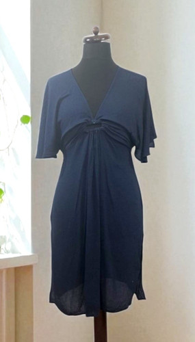 Navy cotton blend crinkle - m&s,