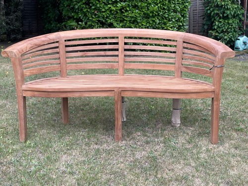 Solid teak banana bench - teak,