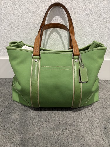 Coach tote bag green canvas - coach,