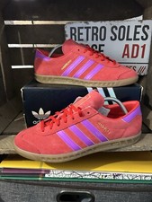 Adidas Originals Hamburg Trainers UK Size 10.5 Red Purple Suede 2024