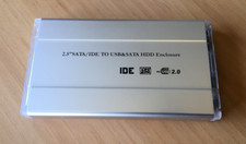 "ATA" 2.5"SATA/IDE TO USB&SATA HARD DRIVE DISC ENCLOSURE WITH CASE BUT NO CABLES