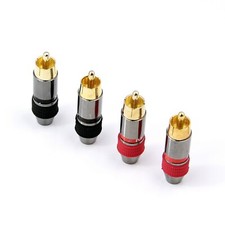 4 pcs RCA Phono Male Plug Non Solder Solderless Connector Adapter Terminal AV