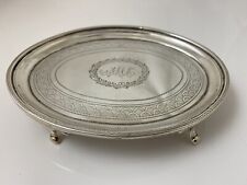 Antique Georgian 1802 Sterling Silver Hallmarked Card Tray 113.4g 'AML' 4 feet