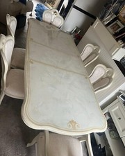 Elizabeth Italian Beige/Cream Dining Table and 6 Chairs Italian Made Furniture