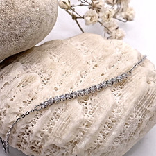 Gold Diamond Bracelet 18K Solid White Gold 0.207ct Natural Diamond UK Hallmarked