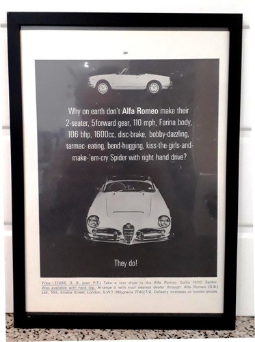 Framed original classic car - framed,