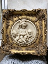 1848 Edward William Wyon gilt framed marble relief carving of "Children playing"