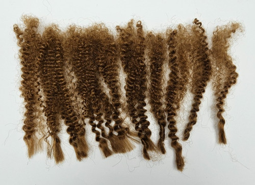 Brown curly synthetic hair - brown,