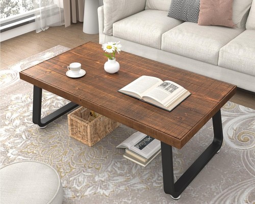 Rustic wood coffee table 120cm - wood,