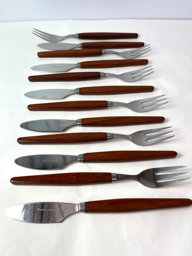Wood cutlery set - 12,