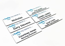 Custom Hello My Name is Printed blue Logo Badge Health Care Assistant Midwife ID