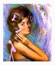 LOU SHABNER PURPLE RIBBONS 16X20" CANVAS REPRODUCTION PRINT QUALITY ART CANVAS