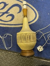 1960s Vintage / Retro Ceramic Table Lamp , Wooden Poss Teak Base 