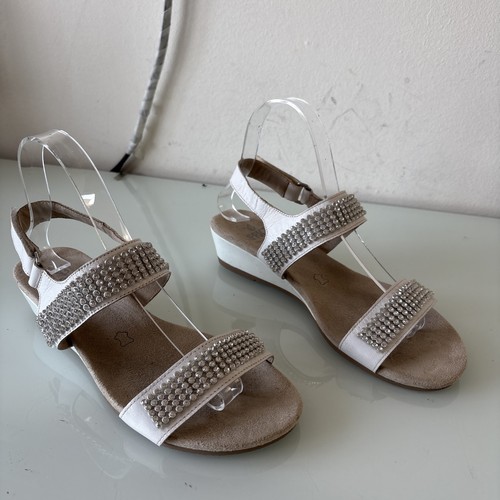 Caprice white leather diamante - caprice,
