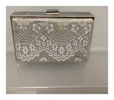 New Look White Lace Clutch Bag