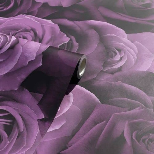 Purple plum floral wallpaper - purple,