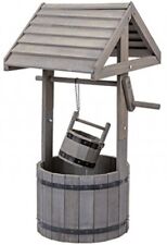 Large Wooden Wishing Well Flower Garden Planter Ornament Pot Display Decoration