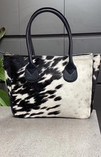 Black & White Cow Print Double Handled Shoulder Bag, Unbranded.