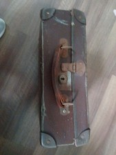 1940' Childs Brown Evacuee Small Case WW2 Vintage Named Damaged See Photos