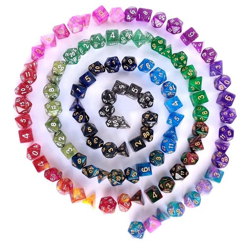 Sparkly d20 dnd dice set - sparkly,