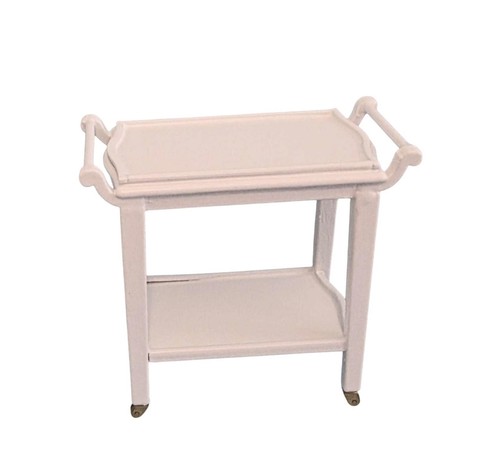 Dolls house tea trolley white - trolley,