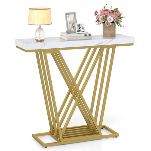 Gold console table with - gold,