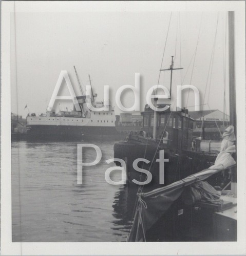 Harbour ferry and moored - moored, boats