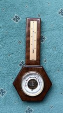 Antique Aneroid Barometer Oak
