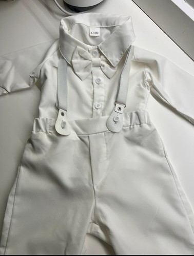 White shirt trousers - trousers, braces