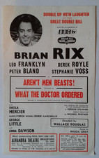 Brian Rix - Bradford Alhambra Theatre Handbill - Flyer c. May 1971