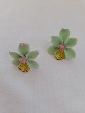 Orchid Stud Earrings  Handmade