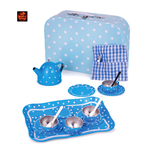 Blue polka dot childrens tin - dot,
