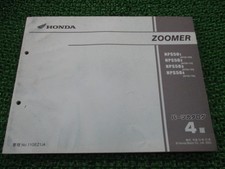 Zoomer Parts List 4th Edition Honda Genuine Motorcycle Maintenance Manual NP...